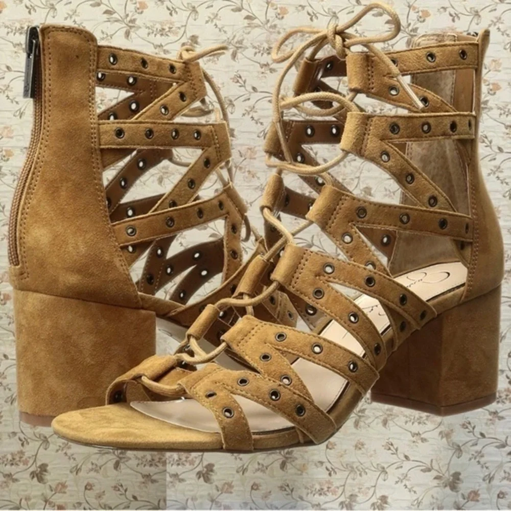 - Brown Block sandal heel